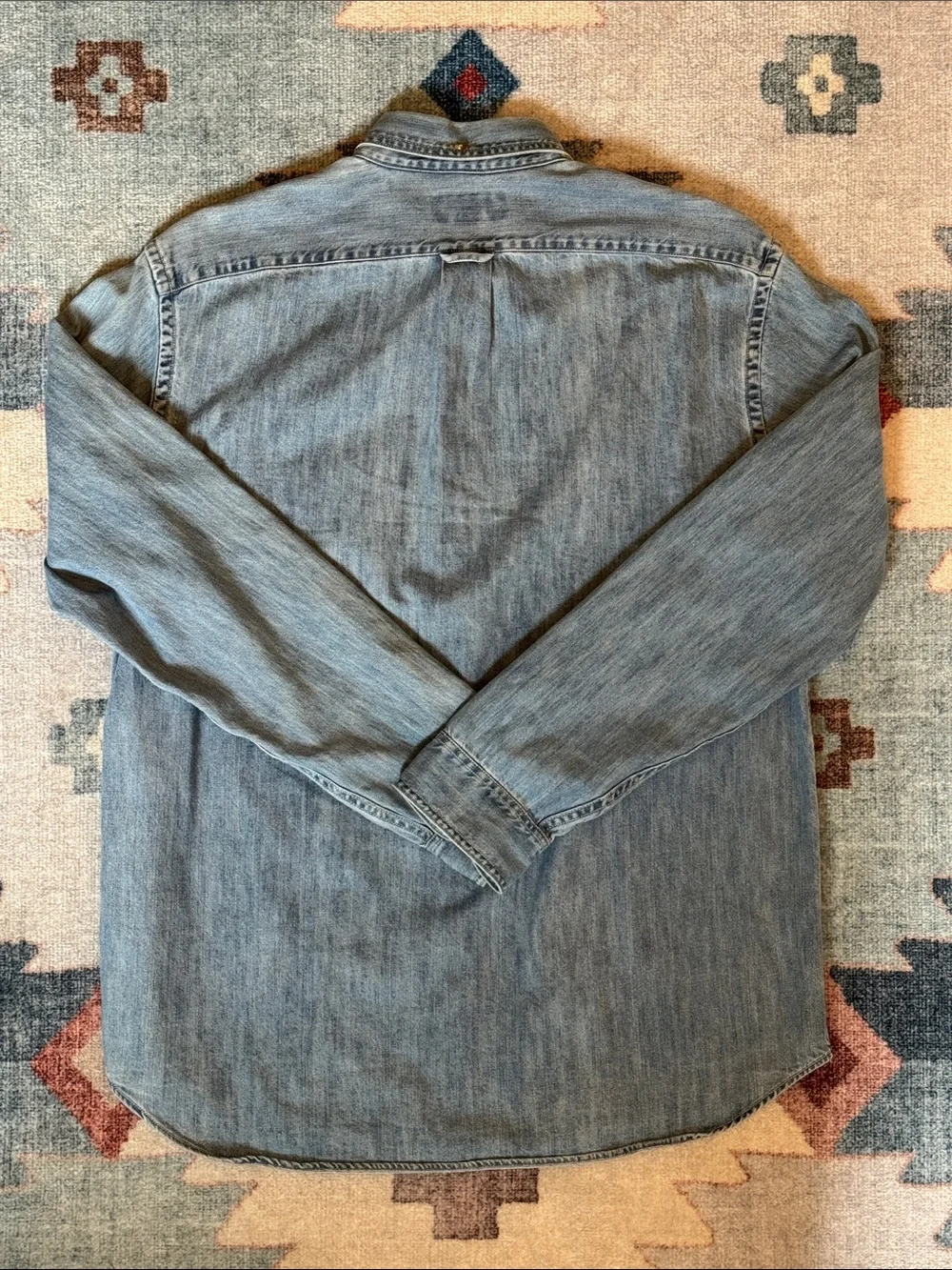J. Crew Always Shirt Size Medium Blue Denim Oarsman Button Down Midweight